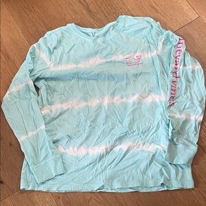 Vineyard Vines Kids Aqua Tie-Dye Long Sleeve Tee